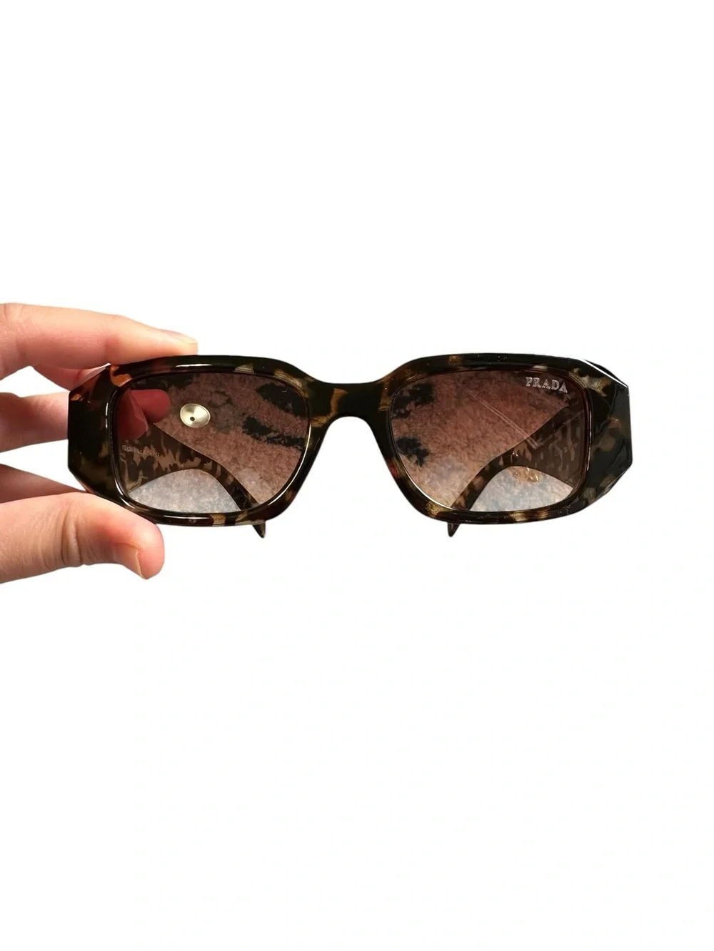 Designer Inspired Tortoise Sunglasses Rectangle Y2K Retro Brown Lens Trendie OS